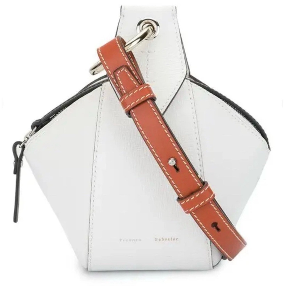 PROENZA SCHOULER White Leather Small Zipper Pochette Bag